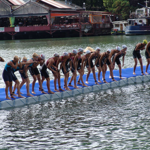 Ponton flottant - Triathlon - Cubisystem - d'amarrage / pour marina / pour base de loisirs