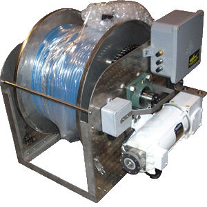 Treuil pour navire - Shark Marine Technologies - pour câble ombilical de ROV / à entraînement hydraulique