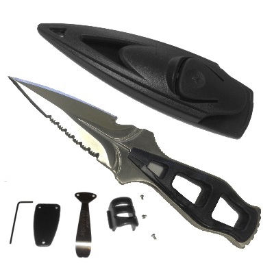 Couteau de plongée - Stiletto  - Beaver - à lame double tranchant / coupe fil / de poche
