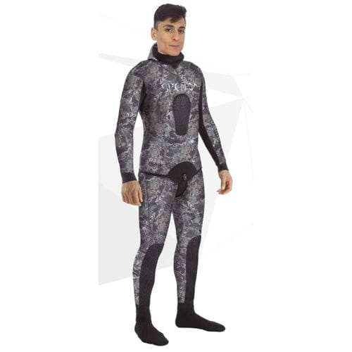 Combinaison en néoprène de plongée - DARK BLACK CAMO - SPETTON - à manches longues / monopièce / à cagoule