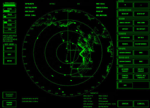 Radar pour navire - GREEN-SCREEN GENERIC  - MI Simulators - ARPA / avec AIS