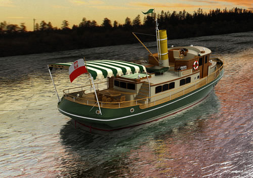 Motor-yacht traditionnel - CLASSIC 63 - CONRAD S.A. - avec timonerie / à déplacement / en acier