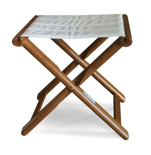 Tabouret pour bateau - OVAL | 1DST.E - Valdenassi - en teck / en laiton / en coton