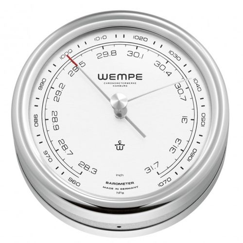 Baromètre analogique - CW250014 - Gerhard D. WEMPE KG Division Chronometerwerke - en inox / blanc