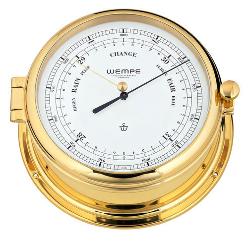 Baromètre analogique - CW450011 - Gerhard D. WEMPE KG Division Chronometerwerke - en laiton / blanc / thermomètre