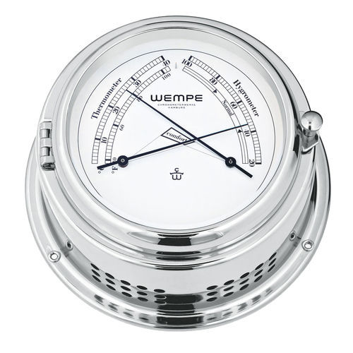 Baromètre analogique - CW360003 - Gerhard D. WEMPE KG Division Chronometerwerke - en laiton / en chrome / blanc