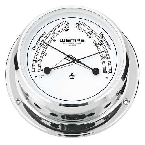 Baromètre analogique - CW090005 - Gerhard D. WEMPE KG Division Chronometerwerke - en laiton / en chrome / blanc
