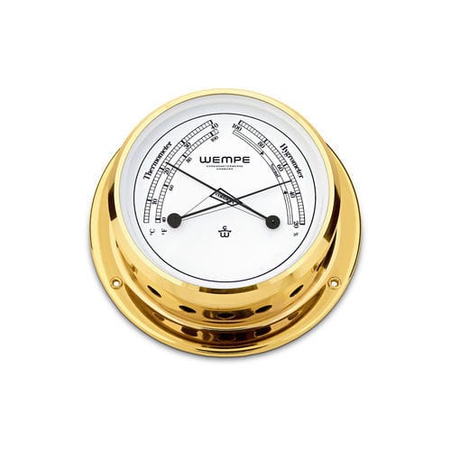 Baromètre analogique - CW070006 - Gerhard D. WEMPE KG Division Chronometerwerke - en laiton / blanc / thermomètre