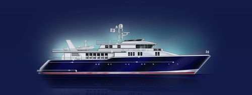 Mega-yacht de croisière - MY 50 - Fassmer - raised pilothouse / 6 cabines / en acier