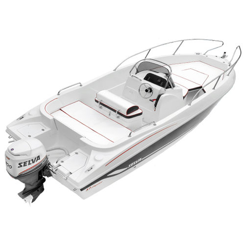Coque open hors-bord - 5.7 ELEGANCE - Selva Marine - Fiberglass - à console centrale / en fibre de verre / max. 7 personnes