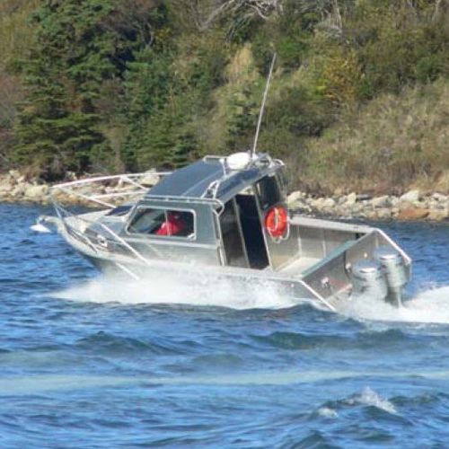 Cabin-cruiser hors-bord - ABCO 26 - ABCO Industries Limited - bimoteur / hard-top / avec timonerie