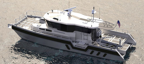 Bateau de surveillance - 55 ENDURANCE - Metal Shark Aluminum Boats - bateau de support pour la plongée / catamaran / in-bord