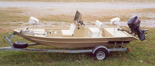 Bass boat hors-bord - 1760SV-CC - Scully's Aluminum Boats - à console centrale / de pêche sportive