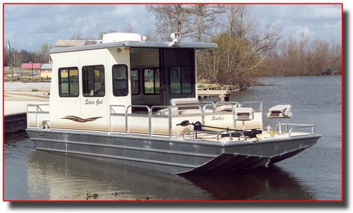 Bateau maison in-bord - 26 Cabin Barge - Scully's Aluminum Boats - en aluminium