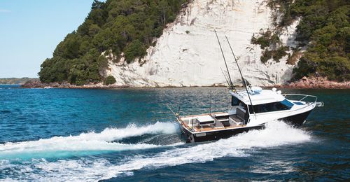 Cabin-cruiser in-bord - CUSTOM 850 - Dickey Boats Limited - à cockpit fermé / de pêche sportive