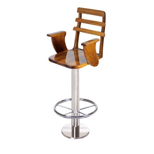 Tabouret de bar pour yacht - Helm Style - Release Marine - en teck
