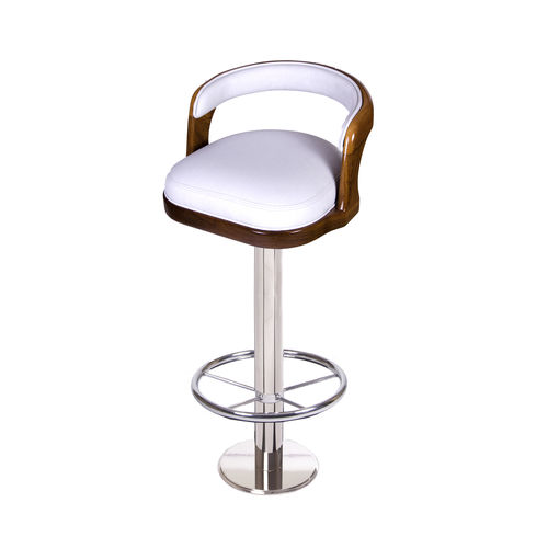 Tabouret de bar base ronde - Londoner - Release Marine - pour yacht / pour navire / en teck
