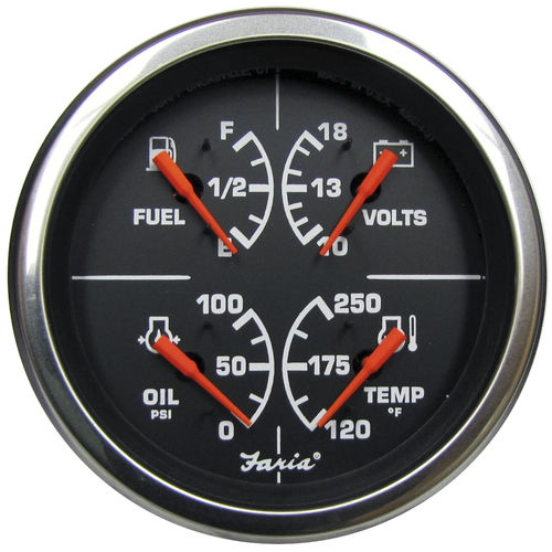 Indicateur pour bateau - GF0035 - Beede Electrical Instrument - de niveau / ampèremètre DC / de pression d'huile