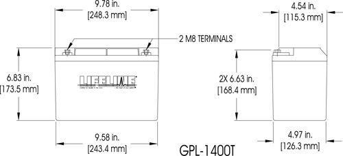 Batterie marine - GPL-1400T - Lifeline Batteries - 12 V / plomb / AGM