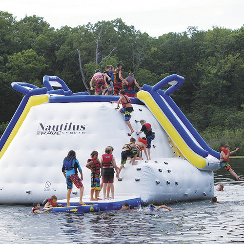 Jeu aquatique toboggan - Nautilus - RAVE Sports - mur d'escalade / saut en hauteur / pour base de loisirs