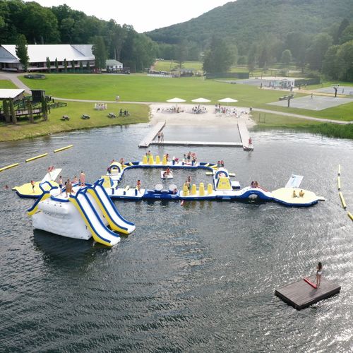 Parc aquatique - Splash Trax Waterfront Course - RAVE Sports - pour base de loisirs / gonflable
