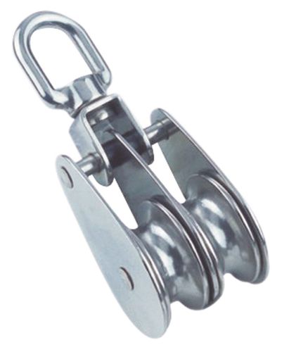 Poulie double - 8390 series - Marinetech Edelstahlhandel GmbH & Co.KG - à émerillon / à roulement à billes / cordage max. : 10 mm