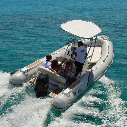 Bateau pneumatique hors-bord - OP600 - Tiger Marine - semi-rigide / à console centrale / open