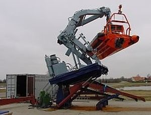 Bossoir pour navire - RHP.HC-TYPE - GLOBAL DAVIT - pour canot de secours / hydraulique / avec châssis d'amarrage