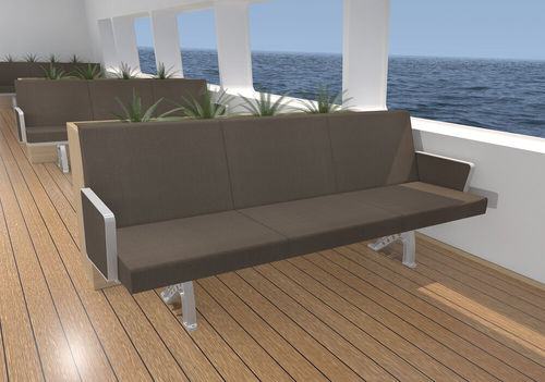 Banquette pour navire à passagers - WM 900 SOFA - West Mekan - 3 places / avec accoudoirs