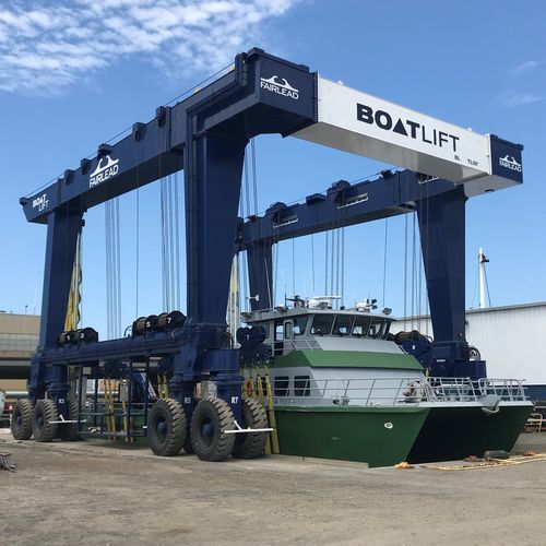 Travel lift contrôlé à distance - BL500TL-90° - BOAT LIFT - quatre roues motrices / toutes roues directrices / pour charge lourde