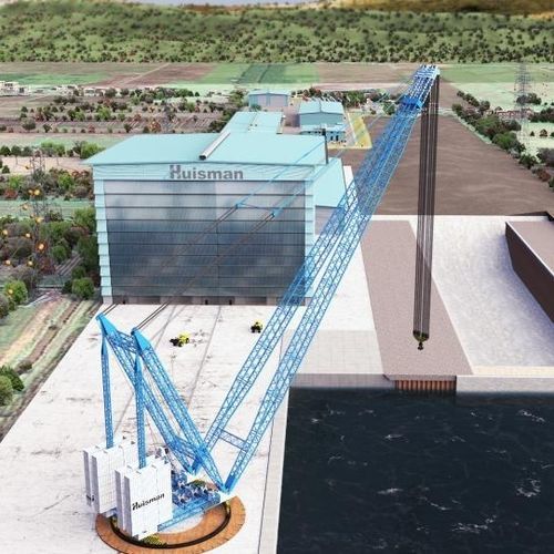 Grue portuaire - Huisman - pour forte charge / mobile / à flèche relevable