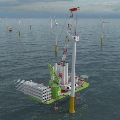 Grue pour navire de service offshore - LEC - Huisman - pour forte charge / de pont / à flèche