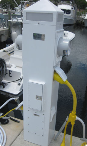 Borne de distribution électrique - Utility and Meter - Accmar Equipment Company - pour ponton / avec compteur