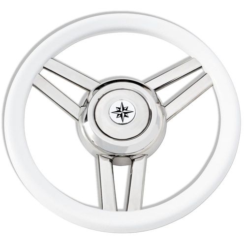 Volant en inox pour bateau à moteur - T25 series - SAVORETTI ARMANDO & C. s.n.c. - enduit polyuréthane / course / six branches