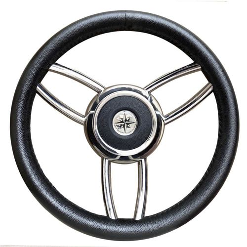 Volant en inox pour bateau à moteur - T26 series - SAVORETTI ARMANDO & C. s.n.c. - en teck / six branches