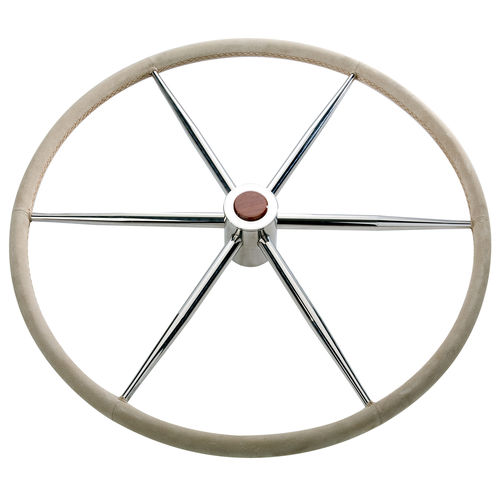 Barre à roue pour voilier - T5P series - SAVORETTI ARMANDO & C. s.n.c. - en inox / habillage cuir