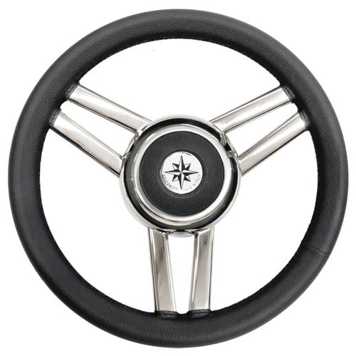 Volant en inox pour bateau à moteur - T25P - SAVORETTI ARMANDO & C. s.n.c. - habillage cuir / course / six branches