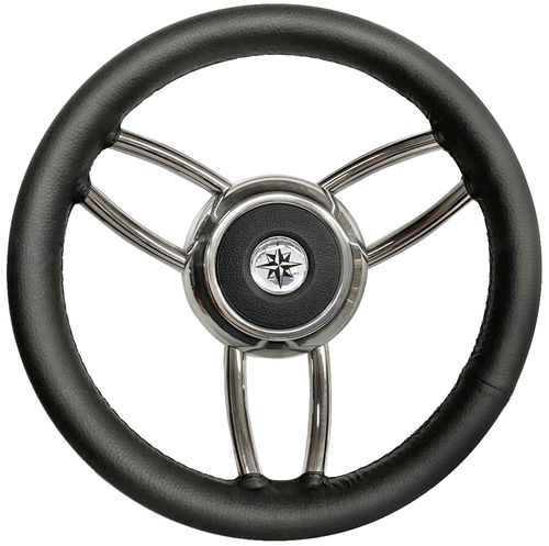 Volant en inox pour bateau à moteur - T26P - SAVORETTI ARMANDO & C. s.n.c. - habillage cuir / course / six branches
