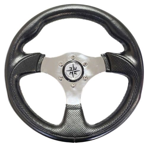 Volant en inox pour bateau à moteur - T12 series - SAVORETTI ARMANDO & C. s.n.c. - enduit polyuréthane / course / trois branches