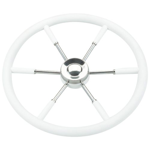Volant en inox pour bateau à moteur - T9 series - SAVORETTI ARMANDO & C. s.n.c. - enduit polyuréthane / six branches / noir