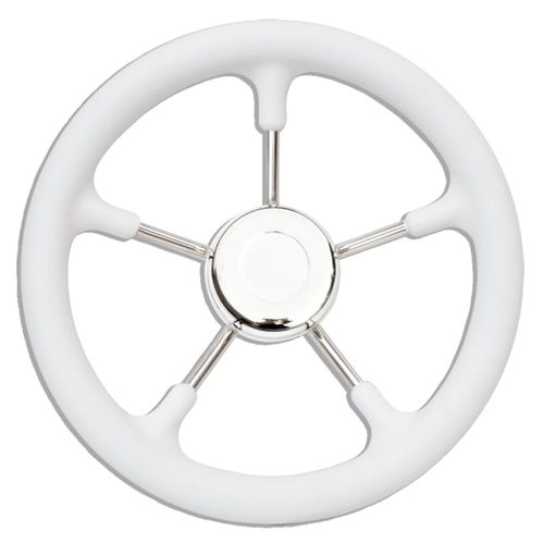 Volant en inox pour bateau à moteur - T9 series - SAVORETTI ARMANDO & C. s.n.c. - enduit polyuréthane / cinq branches / blanc