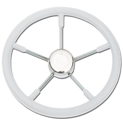 Volant en inox pour bateau à moteur - T9 series - SAVORETTI ARMANDO & C. s.n.c. - enduit polyuréthane / cinq branches / noir