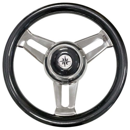 Volant en inox pour bateau à moteur - T30 CF - SAVORETTI ARMANDO & C. s.n.c. - en carbone / six branches / noir
