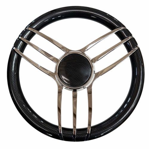 Volant en inox pour bateau à moteur - T31CF - SAVORETTI ARMANDO & C. s.n.c. - en bois / en carbone / habillage cuir