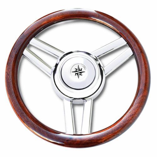 Volant en inox pour bateau à moteur - T25LTE-LMO series - SAVORETTI ARMANDO & C. s.n.c. - en teck / en acajou / course