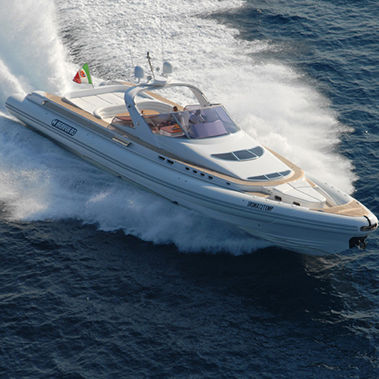 Bateau pneumatique in-bord - 80 OPEN - Heaven Gommoni - quadrimoteur / semi-rigide / à console centrale