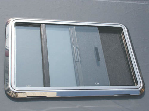 Fenêtre rectangulaire - STAINLESS STEEL BOAT WINDOW - MAN SHIP machinery & Hardware co. - pour bateau / coulissante / sur mesure