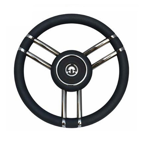 Volant en inox pour bateau à moteur - VS14 - Riviera srl Genova - enduit polyuréthane / course / trois branches