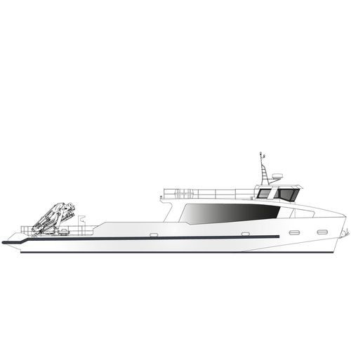Bateau professionnel bateau support pour l'aquaculture - 21 m YSV - ODC MARINE - in-bord / en aluminium