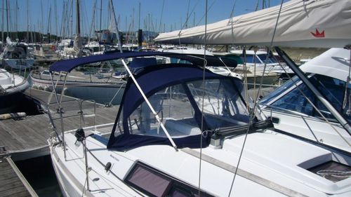 Capote de roof pour voilier - Oceanis 31 - TTOP Nautic - pour cockpit / bleue / rouge